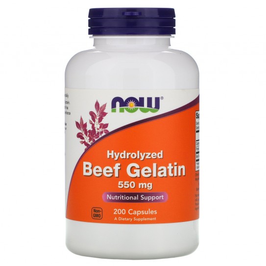 Now Foods, Beef Gelatin (200 капс.), говяжий желатин, коллаген купить в ...